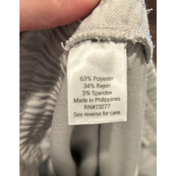 Nine West Gray Elastic Cuff Relaxed Jogger Pant Tie Waist Pockets Women’s Large - Picture 8 of 8